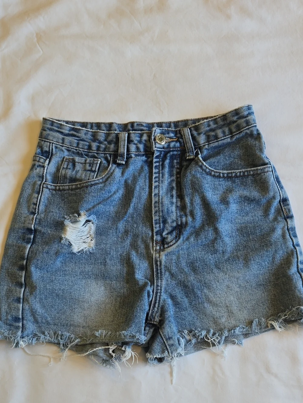 Denim Cutoff Shorts  (Set Of 3) - Light Blue, Medium Blue, Dark Blue